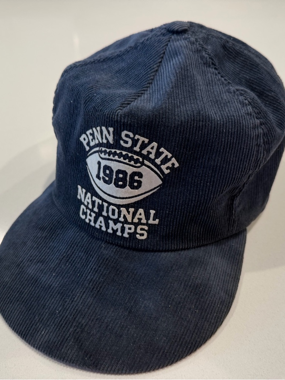 Vintage 1986 Penn State Corduroy National Champions Hat